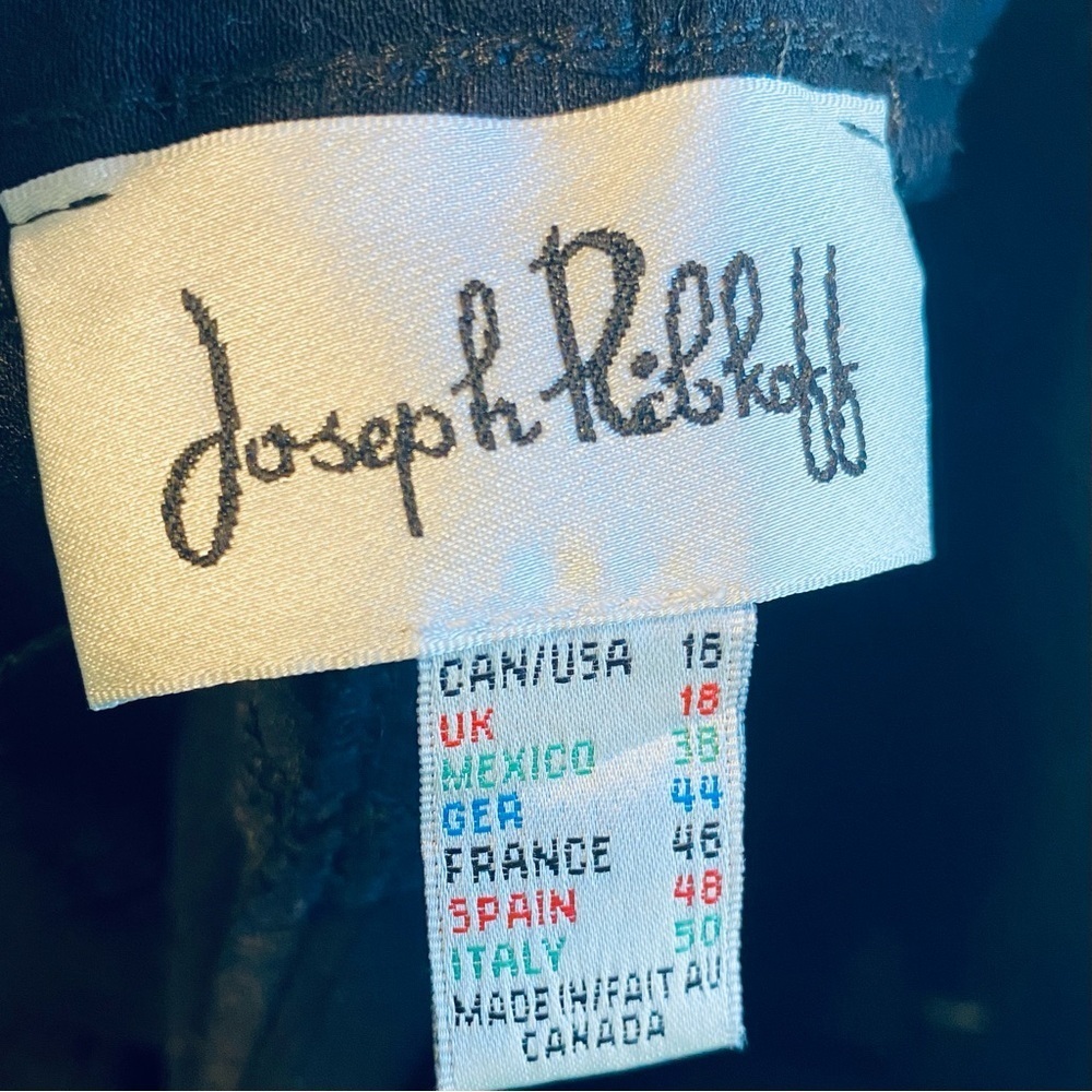 Joseph Ribkoff Black Cropped Pants with Gold Printed Logo - Picture 6 of 6